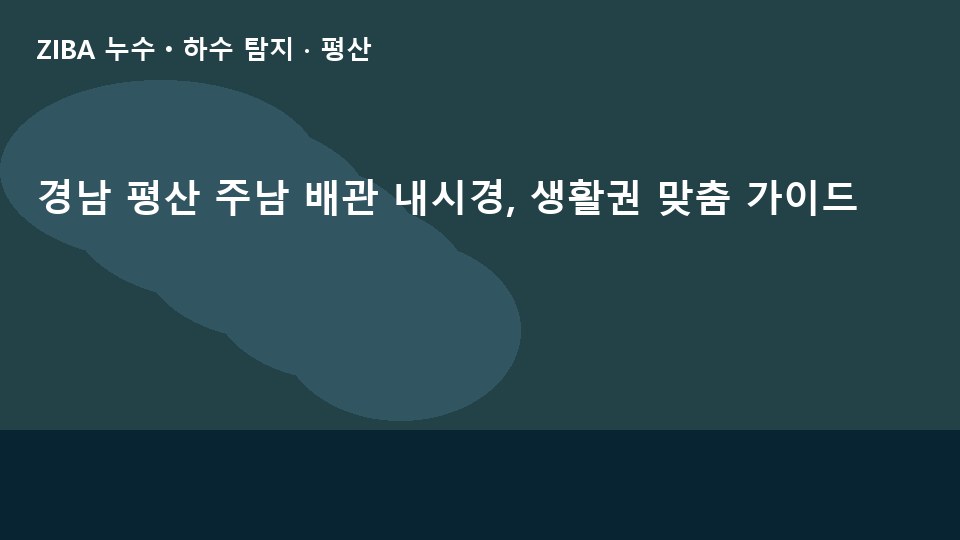 경남 평산 주남 배관 내시경, 생활권 맞춤 가이드