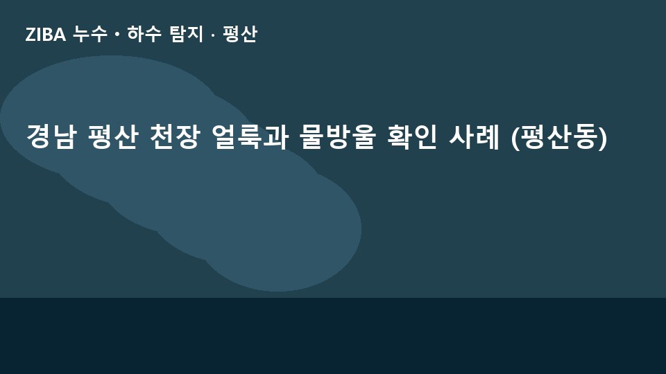 경남 평산 천장 얼룩과 물방울 확인 사례 (평산동)